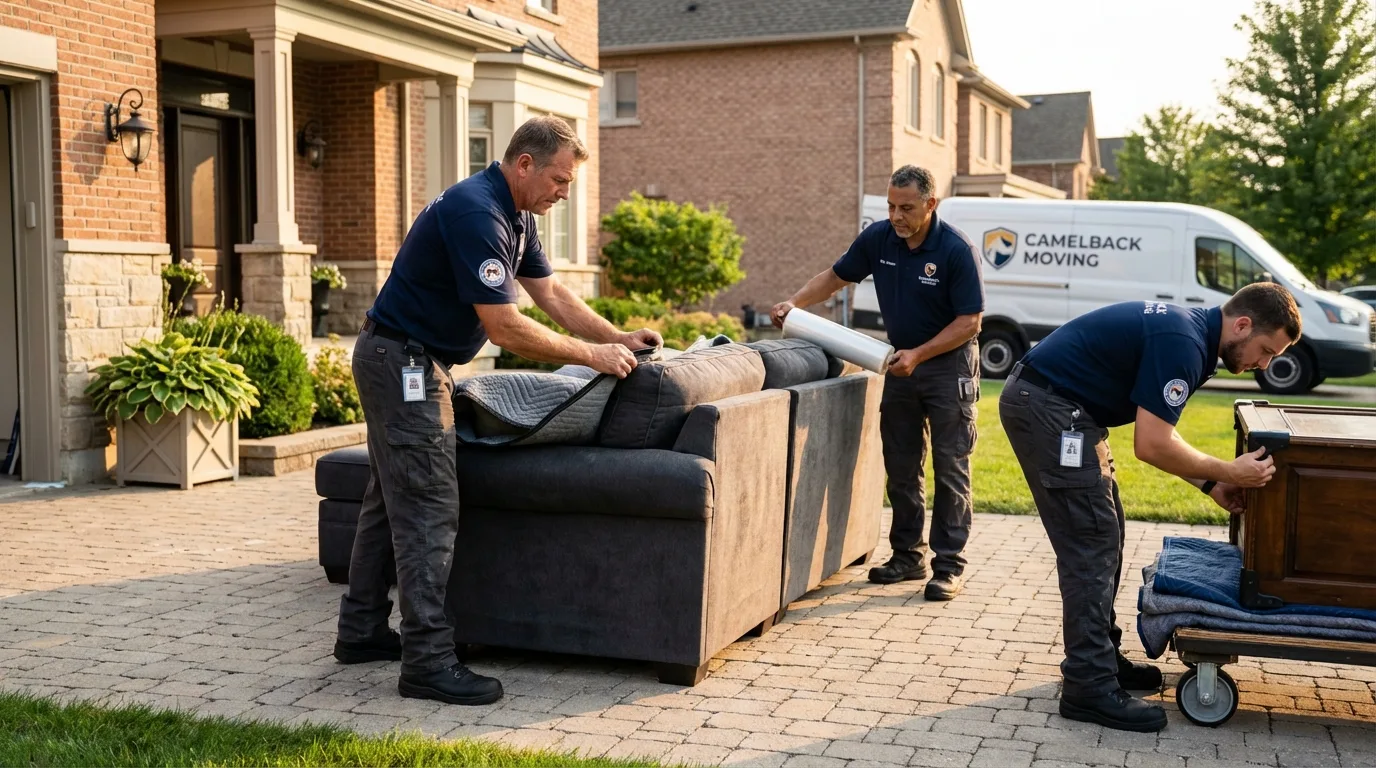 Large estate moving crew wrapping furniture in Navarre, FL