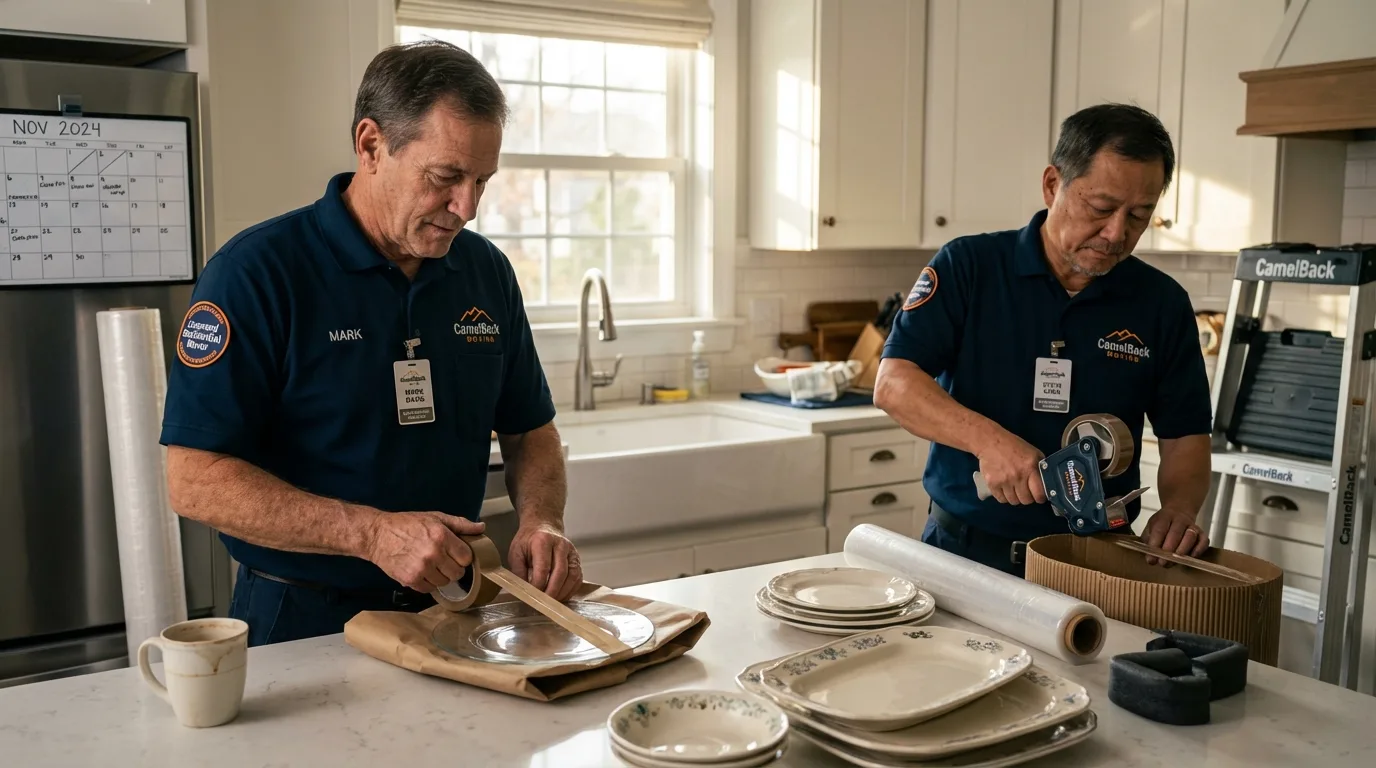 Professional crew packing kitchen dishware in Navarre, FL