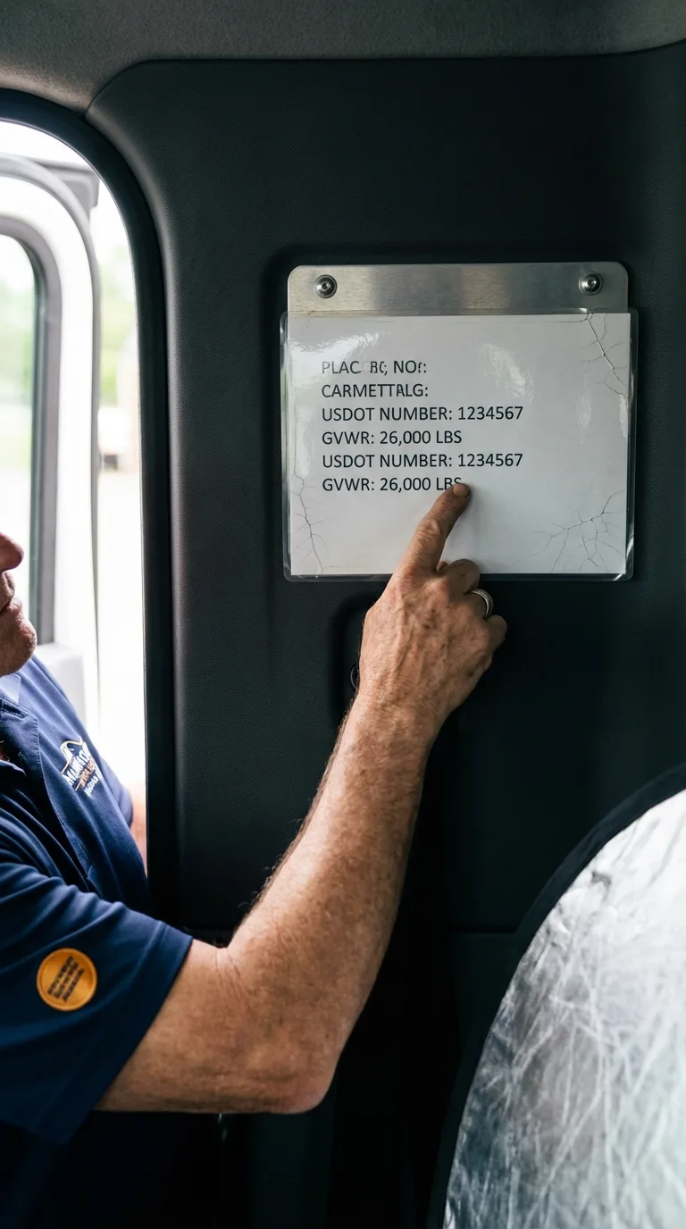 USDOT licensing placard verification in Navarre